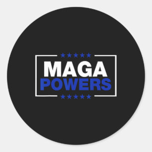 Sticker Rond Mega Powers Funny Patriotique Trump Président 47 É