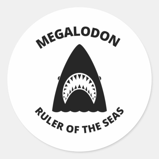 Sticker Rond Mégalodon (Devant)