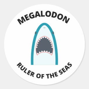 Sticker Rond Megalodon