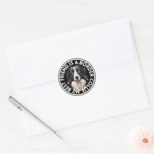 Sticker Rond Meilleur ami Bordure Collie