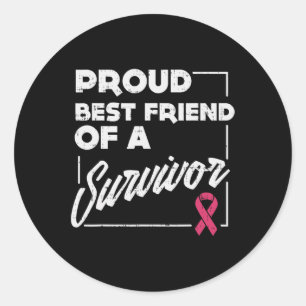 Sticker Rond Meilleur Ami Survivor Cancer du sein Soutien Cadea