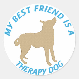 Sticker Rond Meilleur ami Thérapie Chien