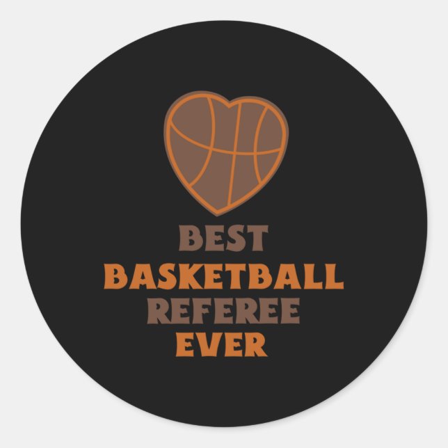 Sticker Rond Meilleur arbitre de basket jamais (Devant)