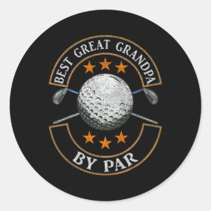 Sticker Rond Meilleur Arrière Grand-Père Par Par Golfeur Sporti