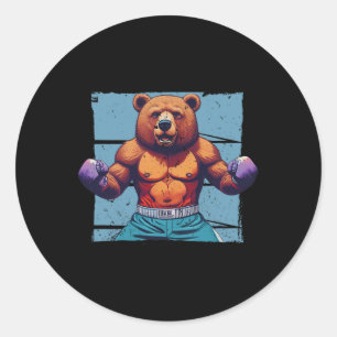 Sticker Rond Meilleur art de boxe pour hommes et femmes Gants S
