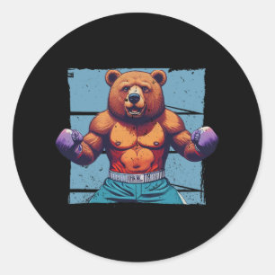 Sticker Rond Meilleur Art De Boxe Pour Hommes Femmes Gants Boxi