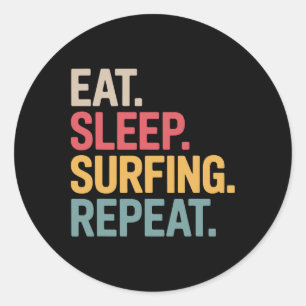 Sticker Rond Meilleur Art de Surf pour Hommes Femmes Surfeur Su