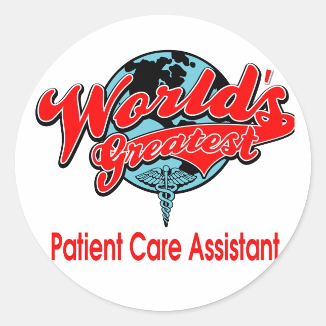 Sticker Rond Meilleur Assistant en soins aux patients au monde (Devant)