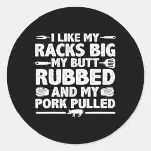 Sticker Rond Meilleur Barbecue Design Pour Hommes Femmes Fumeur