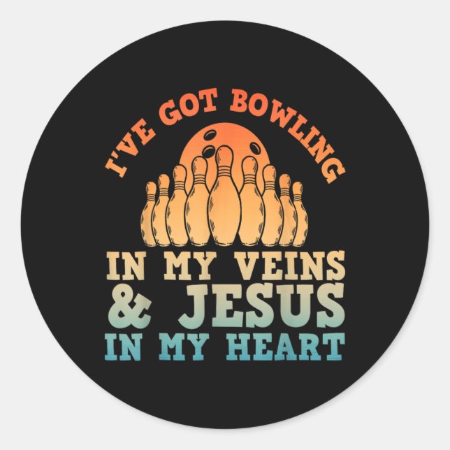 Sticker Rond Meilleur Bowling Pour Femmes Christian Bowling (Devant)