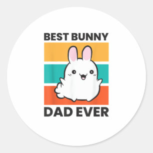 Sticker Rond Meilleur Bunny Papa Jamais Lapin mignon lapin lapi