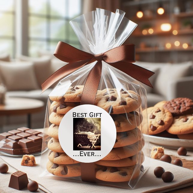 Sticker Rond Meilleur cadeau Ever Noël Baby in Manger (Best Gift Ever Christmas Babe in Manger Classic Round Sticker)