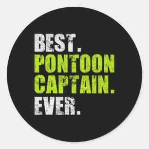Sticker Rond Meilleur capitaine de ponton jamais drôle de batea