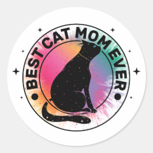 Sticker Rond Meilleur Cat Maman jamais