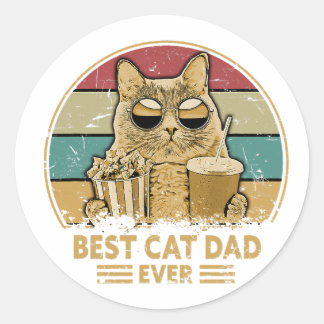 Sticker Rond meilleur chat papa