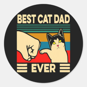 Sticker Rond Meilleur Chat Papa Jamais Drôle Chat Papa Père Pèr