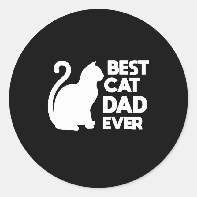 Sticker Rond Meilleur Chat Papa toujours mignon Animaux de comp (Devant)