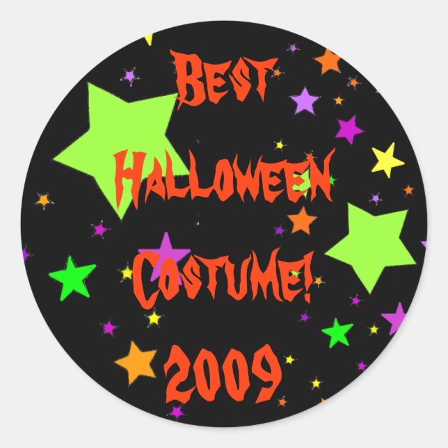Sticker Rond Meilleur costume d'Halloween ! 2009 (Devant)