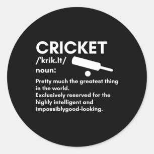Sticker Rond Meilleur design de cricket pour hommes femmes spor