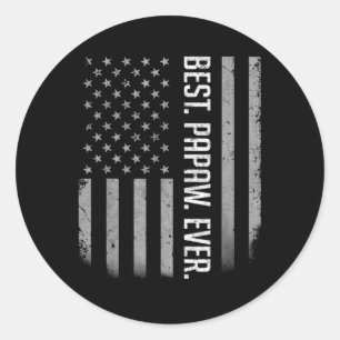 Sticker Rond Meilleur Drapeau américain Papaw jamais cadeau pou