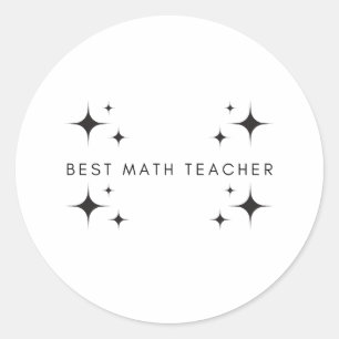 Sticker Rond Meilleur enseignant de mathématiques cadeaux toujo