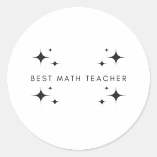 Sticker Rond Meilleur enseignant de mathématiques cadeaux toujo