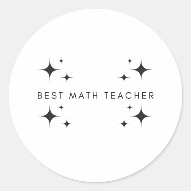 Sticker Rond Meilleur enseignant de mathématiques cadeaux toujo (Devant)