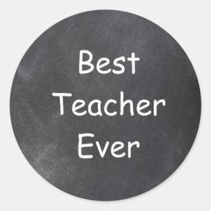 Sticker Rond Meilleur enseignant jamais Chalkboard Design Idée 