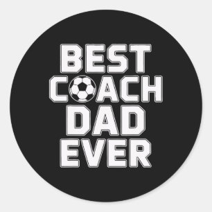 Sticker Rond Meilleur Entraîneur Papa de Foot Leadership 