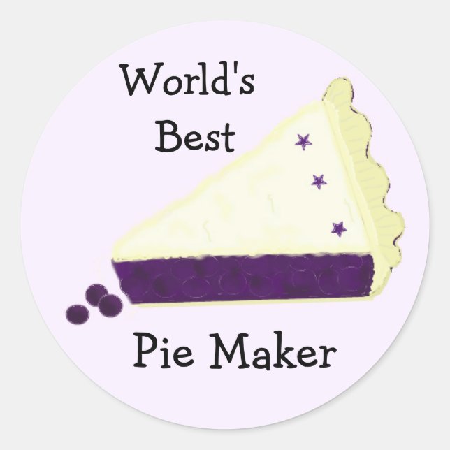 Sticker Rond Meilleur fabricant de tartes aux bleuets du monde (Devant)
