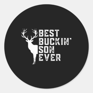 Sticker Rond Meilleur Fils de Buckin Jamais Chasse Buddy Deer C