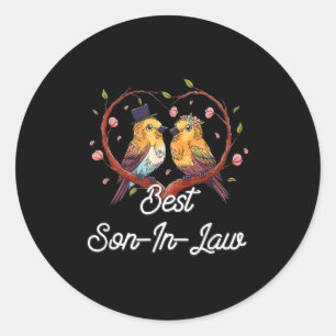 Sticker Rond Meilleur Fils En Droit Groom Amusant Mari Pour Êtr