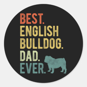 Sticker Rond Meilleur Français Buldog Papa Ever Chien Daddy Pèr
