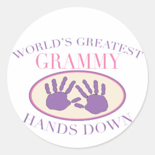 Sticker Rond Meilleur Grammy Haut la Main T-shirt