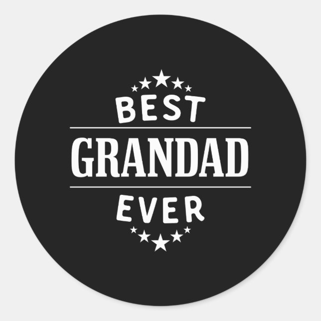 Sticker Rond Meilleur Grand-Père Jamais Pour Le Grand-Père Angl (Devant)