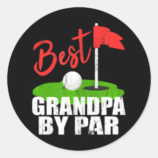 Sticker Rond Meilleur Grand-Père Par Parc Golf