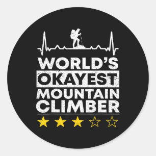 Sticker Rond Meilleur grimpeur du monde ok Grimpeur de montagne