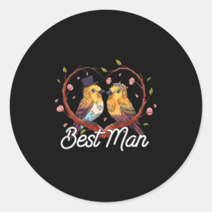 Sticker Rond Meilleur Homme Bridesman Groomsmen Meilleur Guy Gr