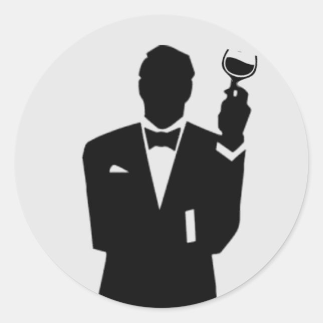 Sticker Rond Meilleur homme ou Groomsman Invitation Enveloppe P (Devant)