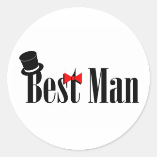 Sticker Rond Meilleur homme Top Hat
