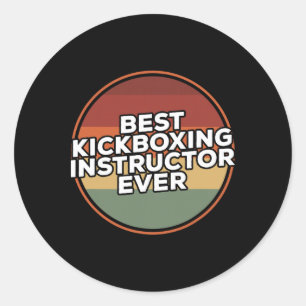 Sticker Rond Meilleur instructeur de kickboxing vintage de tous