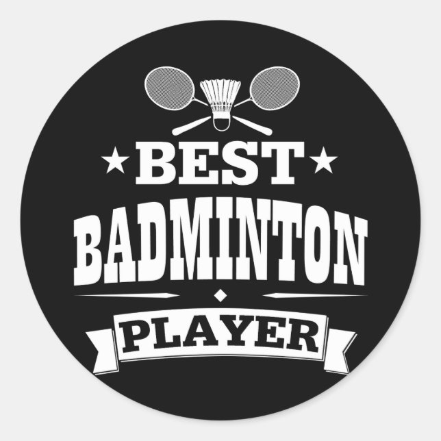 Sticker Rond Meilleur joueur de badminton (Devant)