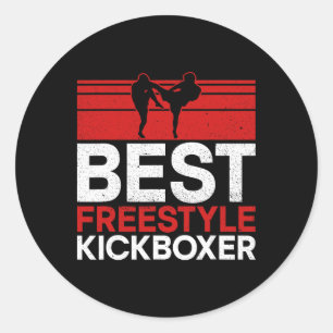 Sticker Rond Meilleur kickboxeur en freestyle - Arts martiaux k