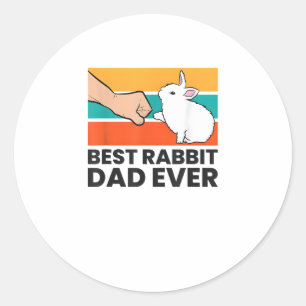 Sticker Rond Meilleur Lapin Papa Jamais Drôle Rabbit Père Rabbi