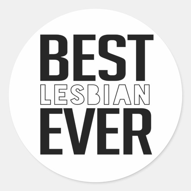 Sticker Rond Meilleur Lesbien-Jamais (Devant)