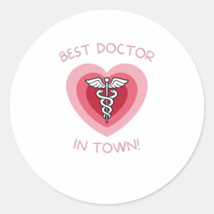 Sticker Rond Meilleur Médecin de la Ville Conception Médicale d