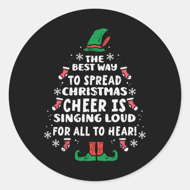 Sticker Rond Meilleur Moyen De Diffuser Noël Fun Fun Xmas Femme (Devant)