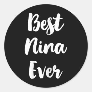 Sticker Rond Meilleur Nina Ever Family Cute