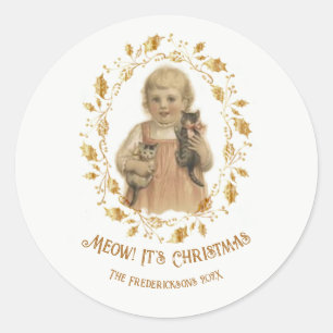 Sticker Rond Meilleur Noël Vintage