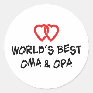 Sticker Rond Meilleur Oma & Opa au monde